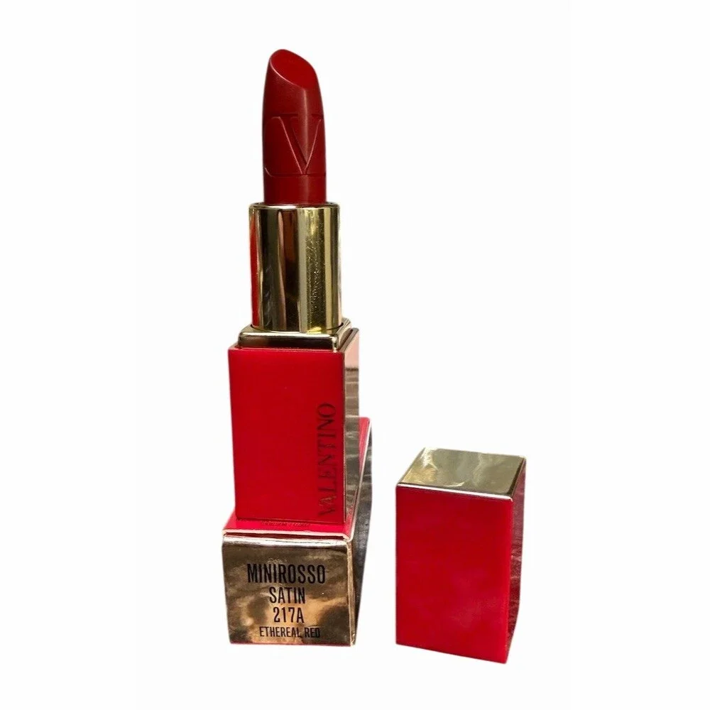 Valentino Beauty Mini Rossi Satin Lipstick 217A Ethereal Red Travel Size 2g